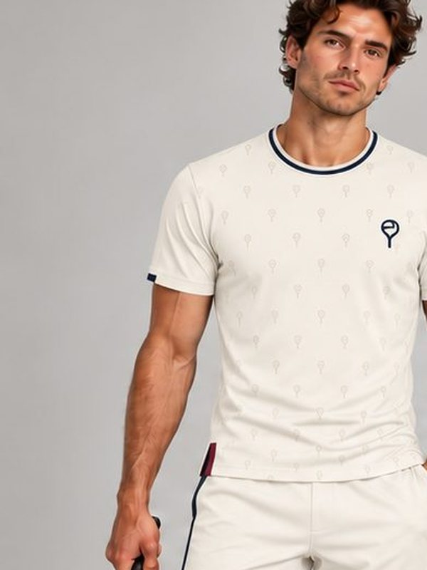Men's crew tee and shorts, Ivory