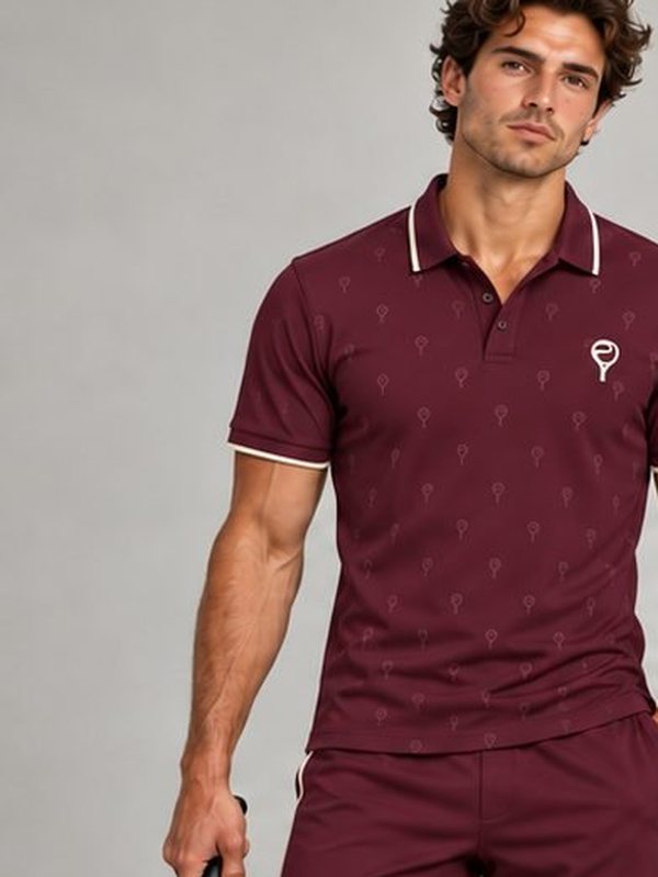 Men's polo and shorts, Burgundy